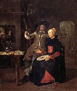 Self-Portrait with his Wife Isabella de Wolff in an Inn Gabriel Metsu